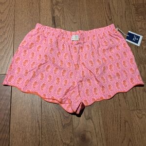 Roller Rabbit x Target Pink Seahorse Poplin Pajama Scallop Shorts